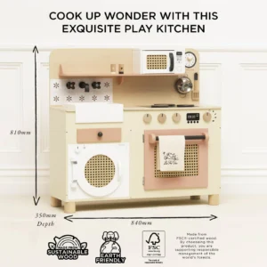 Le Toy Van – Family Size Rattan Wooden Play Kitchen - Image 3