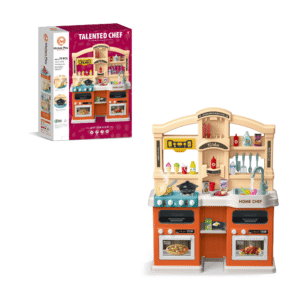Cogo - Pretend & Play Kitchen Set with Light & Sound Effects - Orange - 77 Pieces - Image 1