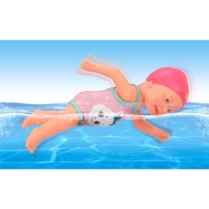 Takmay Dolls - Baby Girl Doll for Swimming - Water Safe with Costume Set - 34cm - Image 1
