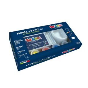 Toy Color - Air Dry Modeling Clay & Paint Creative Gift Set - 100g Clay + 6 Tempera Paints + Brush - Image 1