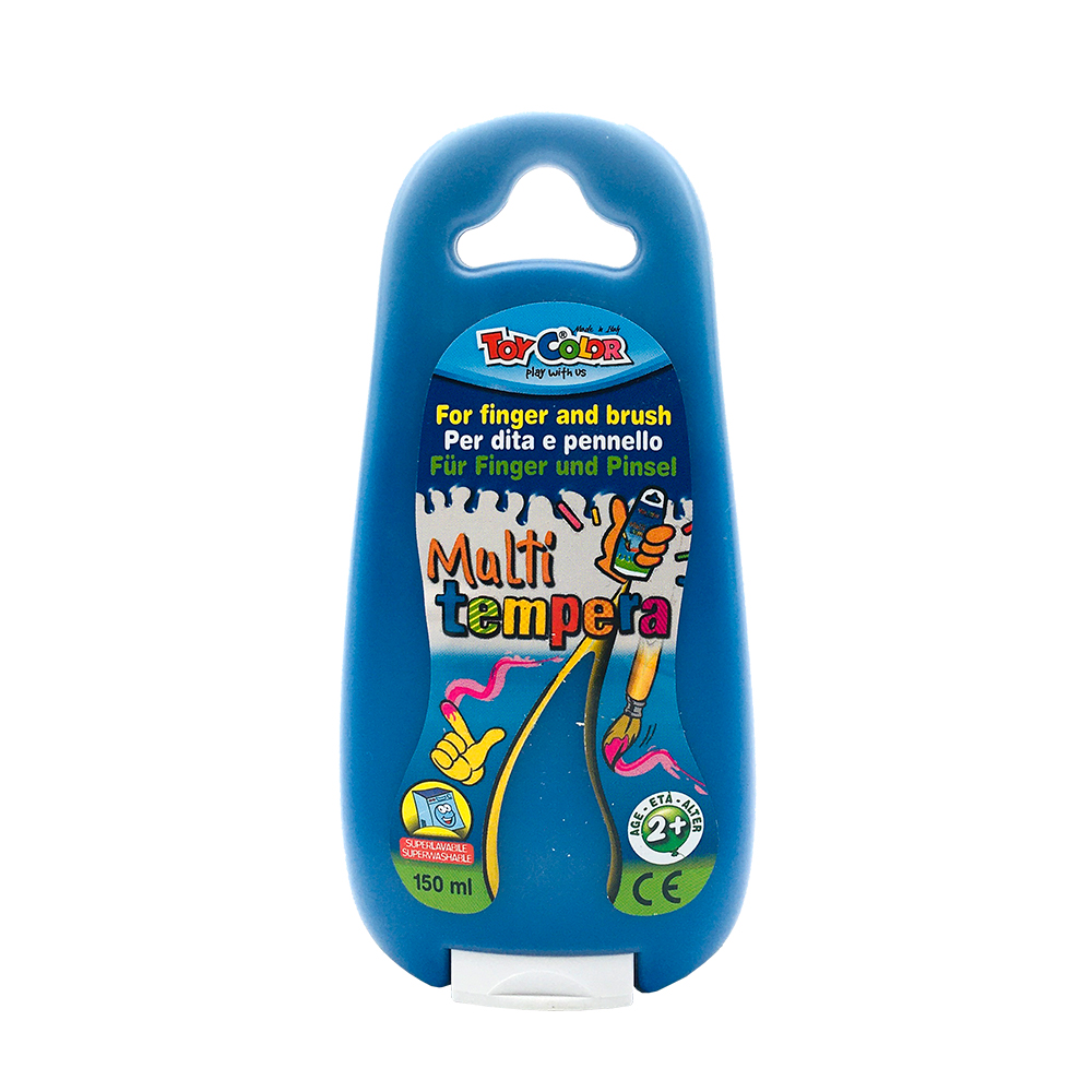 Toy Color 80ml Dita Washable - 6 Vasetti Di Colori A Dita Super Lavabili, Made In Italy, Senza Glutine