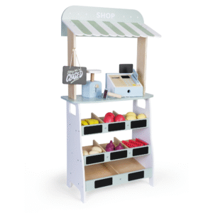 Greenbean - Pretend & Play - Wooden Farmer Market Stall - 20pcs - Image 1