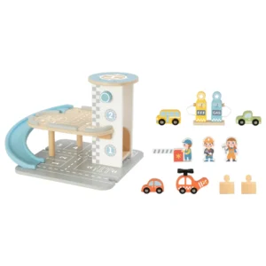 Parking Garage: Wooden Car Ramp Playset - 13pcs - Image 4