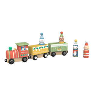 hi Pando - Wooden Magnetic Train Set - Christmas - Image 4
