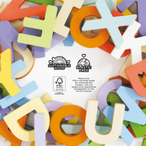 Wooden Alphabet Set & Bag - 60 Letters - Image 4