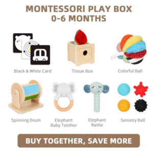 TookyToy - Montessori Activity Box The Sensory Baby Playset - 0-6 Months - Image 3
