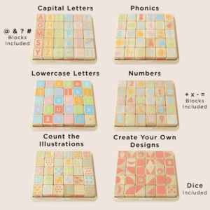 ABC Learning Wooden Blocks - 30pcs - Image 3