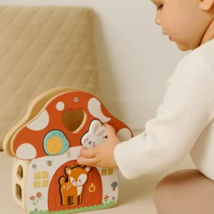 TookyToy - Mushroom House Wooden Shape Sorter Activity Toy - Image 4