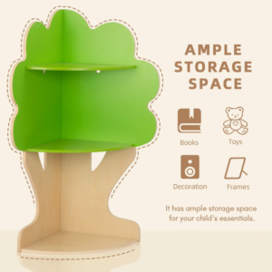 TookyToy - Tree Bookshelf for Kids Reading Nook, Corner Bookcase - Image 3