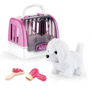 Cogo - Pretend & Play Electric Plush Dog Care Kit with Pet Grooming Accessories - White Dog - Image 1