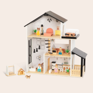 TookyToy - Wooden Dollhouse Toy Set with Furniture and Accessories - Image 1