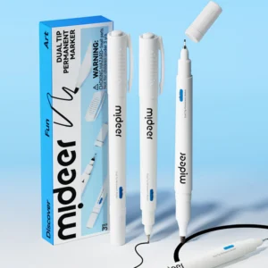 Mideer - Dual-Tip Permanent Markers Fine & Broad Waterproof 3 Pack - Image 1