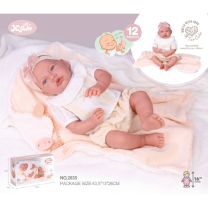 Baby Doll with Soft Body, 12 Sounds, Cushion and Cream Outfit - 40cm - Image 3