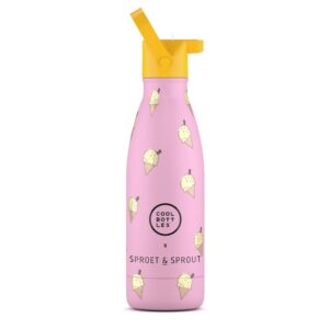 Cool Bottles - Kids Triple-Insulated Water Bottle - SPRT & Pink Scoop 350ml - Image 1