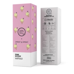 Cool Bottles - Kids Triple-Insulated Water Bottle - SPRT & Pink Scoop 350ml - Image 4