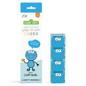 Glo Pals - Water Activated Light-Up Sensory Toys - Cookie Monster Sesame Street (4 Pack) - Image 1