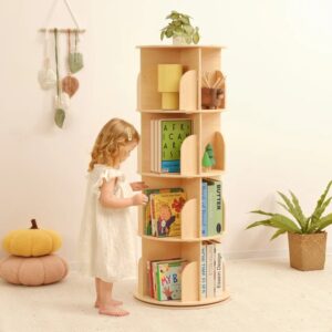 TookyToy - Rotating Bookshelf, Standing Bookcase for Kids Room - Image 5