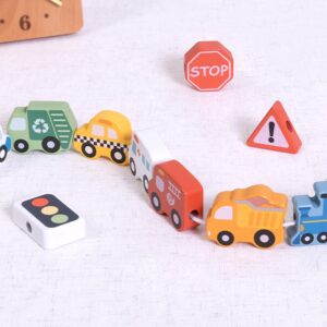 TookyToy - Fine Motor Wooden Lacing Blocks - Transport Set - 13 Pieces - Image 6